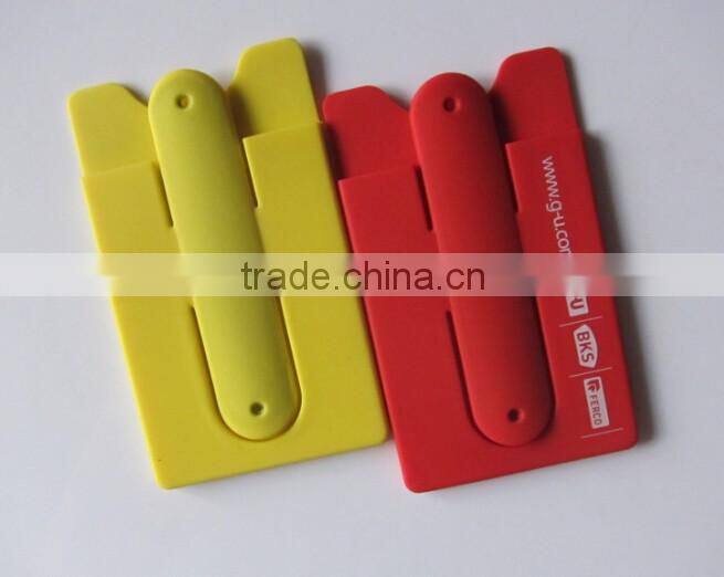 Promotion Gift Silicone Smart Wallet With Snap Stand for Cell Phone