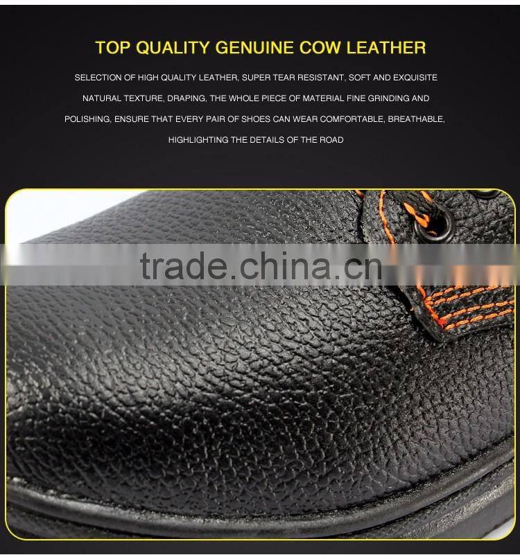 Waterproof black leather oil and acid resistant industrial safety shoes slip resistant safety footwear