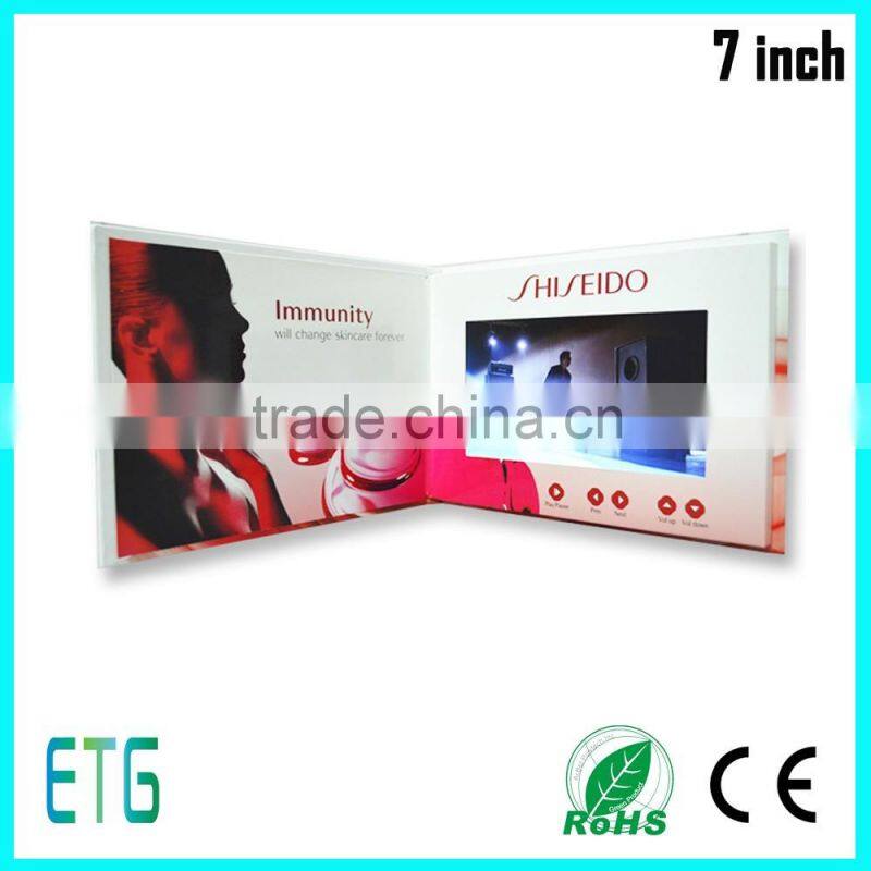 2016 cheap advertising 7 inch customized video brochure
