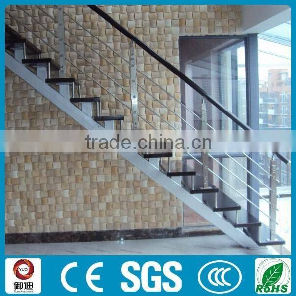 Prefab solid wood indoor straight stair for project--YUDI