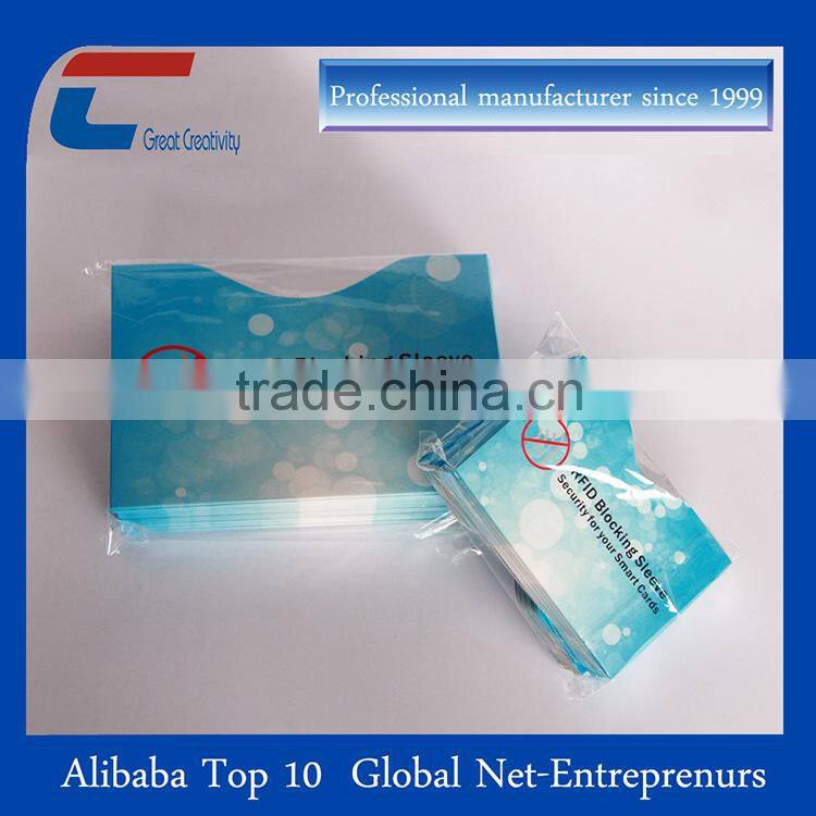 aluminum foil rfid blocking sleeve for credit card and passpaort imformation protector