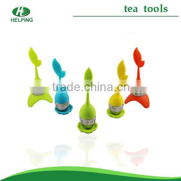 High quality hot sales competitive price stainless steel and silicone tea infuser tea strainer