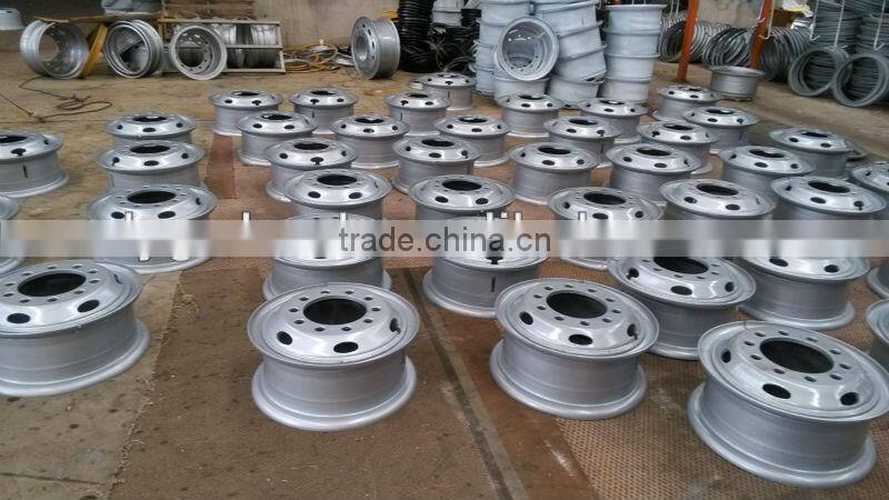 7.5-20 trailer wheel, tube steel wheel, wheel with10.00-20 tyre for heavy truck