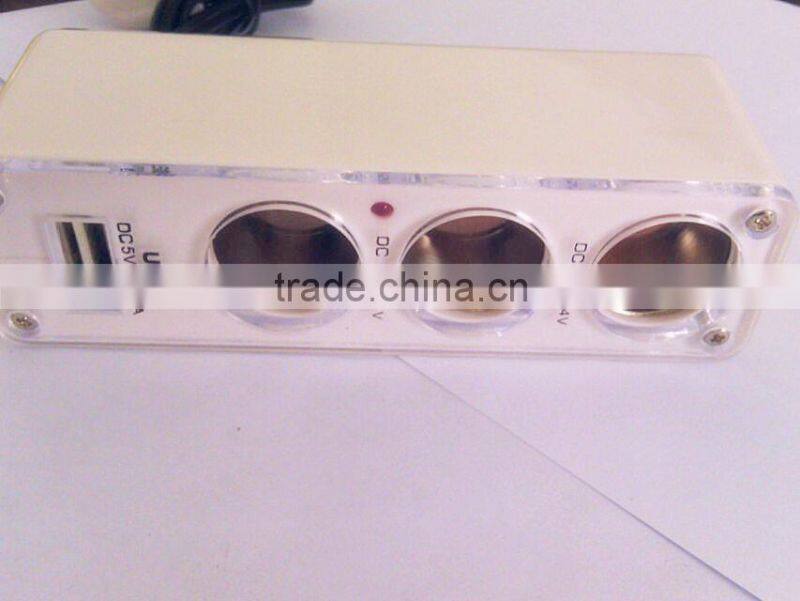 Newest car cigerette with usb 1000mA with black and white