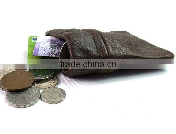 2016 factory price coin purse luxury leather coin wallet mini squeeze change wallet