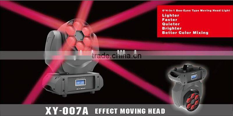 2016 NEW Style and High Quality 6x10W 4 in 1 RGBW Bee-Eyes Type LED Effect Moving Head Light