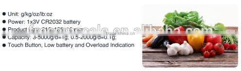 5kg slim electronic kitchen weighing scale stainless steel weighing food scale lightweight with milk measure and tare function