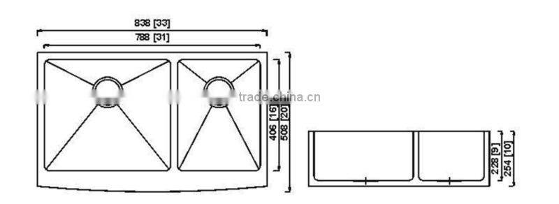 Apron kitchen sink Stainless steel