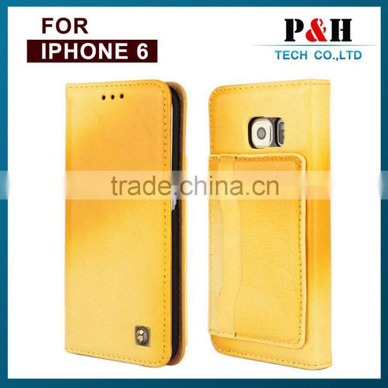 flip Genuine Leather case for iphone 6 plus,for iphone 6 flip leather cover case