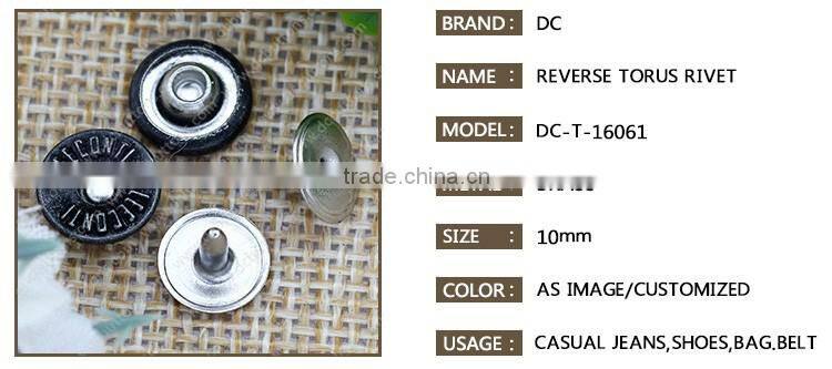 Fashion custom logo metal brass jeans rivets buttons for jeans