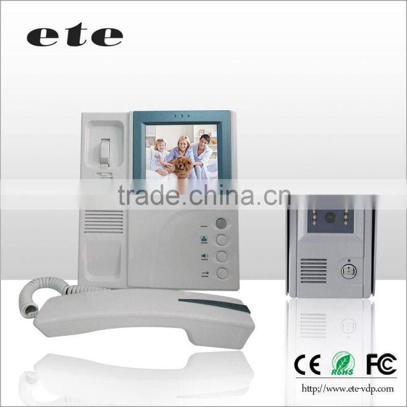 ETE door phone intercom system 4"TFT LCD handset monitor color ETE apartment wired night vision ring doorbell video