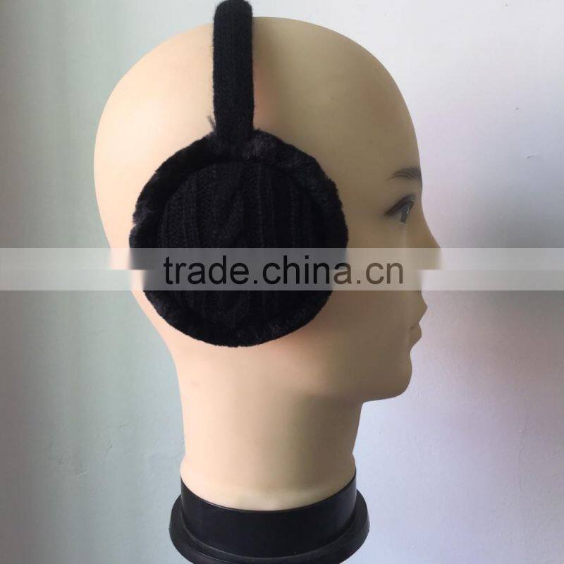 New Arrival unisex geometric pattern earmuffs for Autumn Winter Adjustable knitting Earmuffs