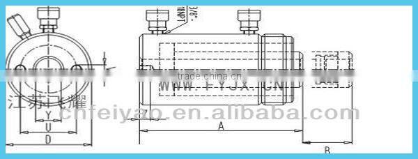 CE approved 200tons double acting hollow hydraulic jacks