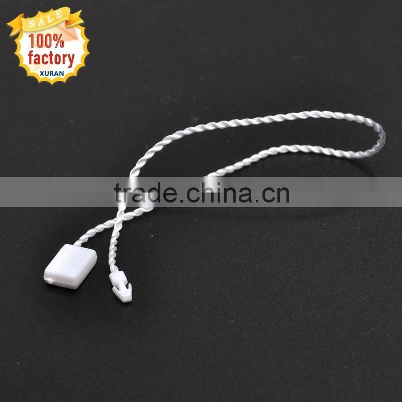 clothing plastic string seal tag&square desgin plastic seal tags with single hook
