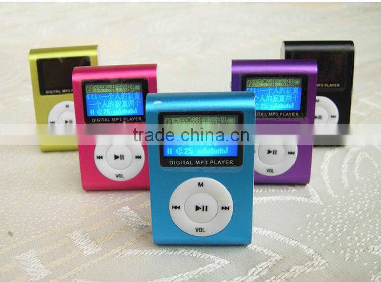 Popular digital mp3 player manual fm with screen for promotional gifts