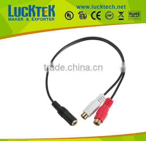 Audio/vedio cable,RCA Female TO 2*RCA Female splitter cable, high qulity