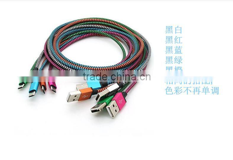 Durable Braided Nylon USB Data Sync Charger Cable Cord for Samsung Data Sync Data Charging Usb Cable