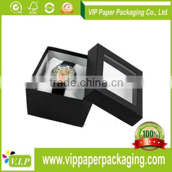 BLACK PAPER WATCH GIFT BOX PACKAGING, CARDBOARD SMART WATCH PACKAGING BOXES