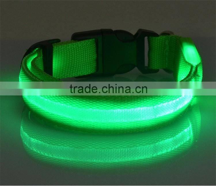 Safety Dog Collar Pet Products Nylon LED Collar Light-up Flashing Glow LED Collars