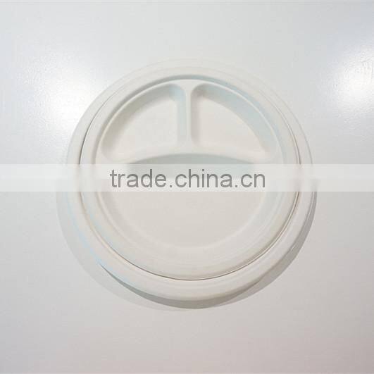 Biodegradable 9" 10" 3 Compartments Round Plate