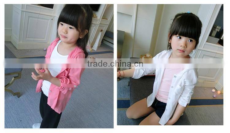 Spot Comfortable Pure Color Girl Soft Elastic Children Sleeveless Vest with Ruffles