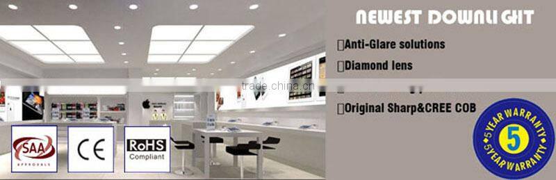 12W 1000lm COB LED dowlight with 5 Years warranty with Anti-Glare and Diamond Lens