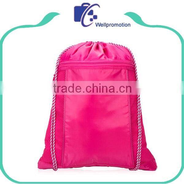 Colorful polyester Drawstring bag Cinch Sac