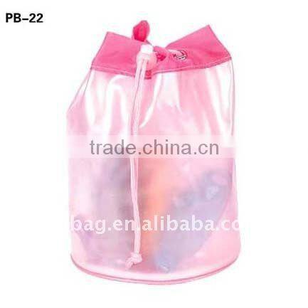 Cylinder pvc zipper bag for toilet articles