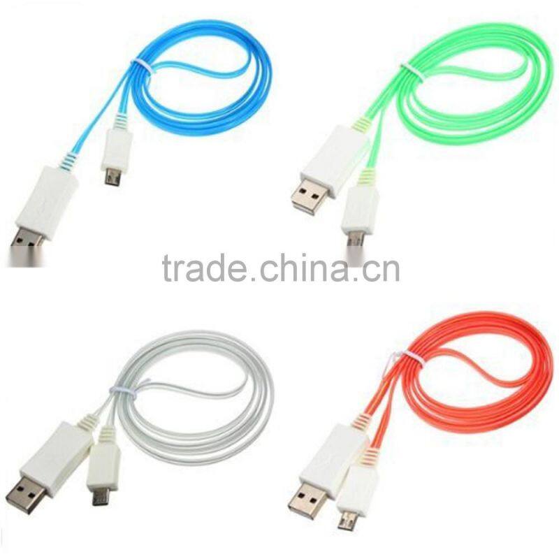 2 in 1 wire data power Micro USB led light cable