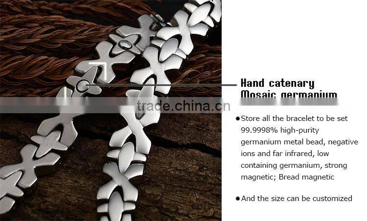 Magnetic titanium Bracelet Therapy Pain Germanium, Negative Ion, Far Infrared pure titanium bracelet