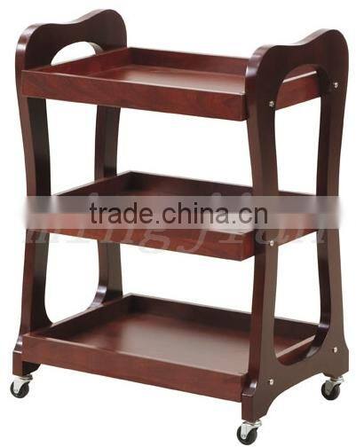black wooden salon trolley with drawer/beauty salon drawer trolley M970