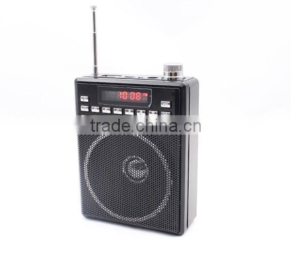 FM radio with built-in speaker LCD display