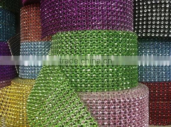 24 Rows Silver Wedding Decoration Rhinestone Ribbon