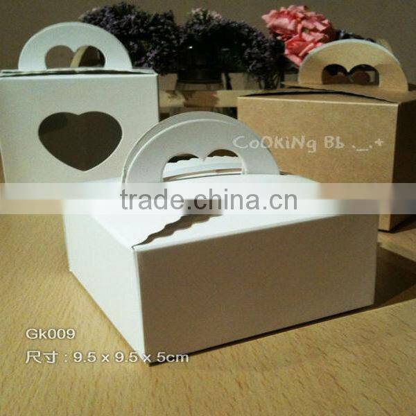 Hot Sale Take Away Paper Cake Box with Handle for Food Packaging