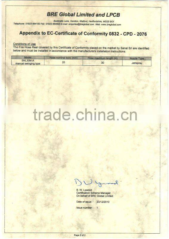 Fire hose reel box with naspo antincendio