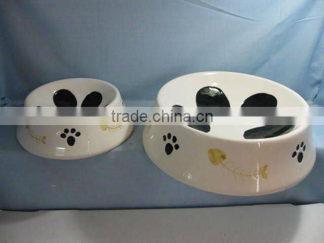 Ceramic pet bowl with little paw