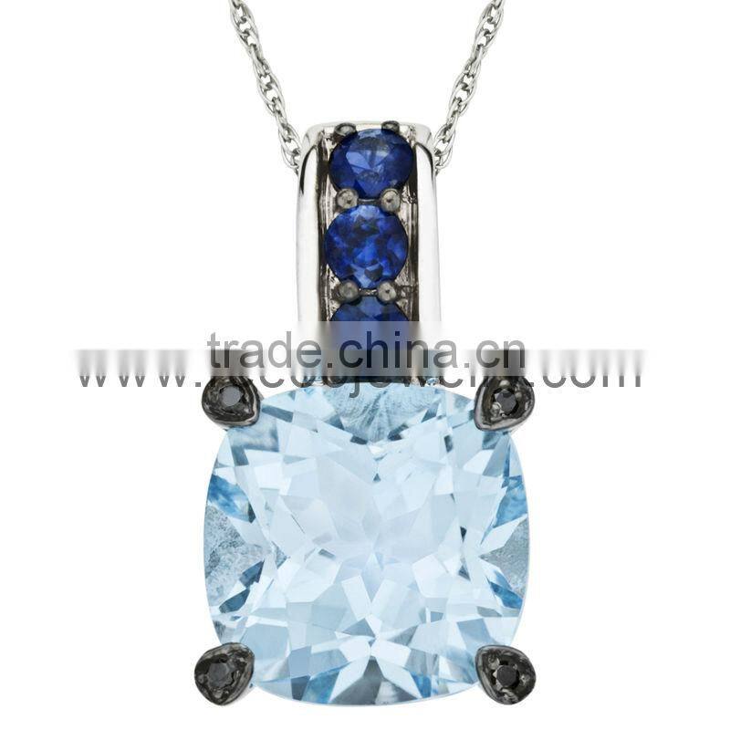 Hot sale faux crystal Ivy fleur de lis pendant