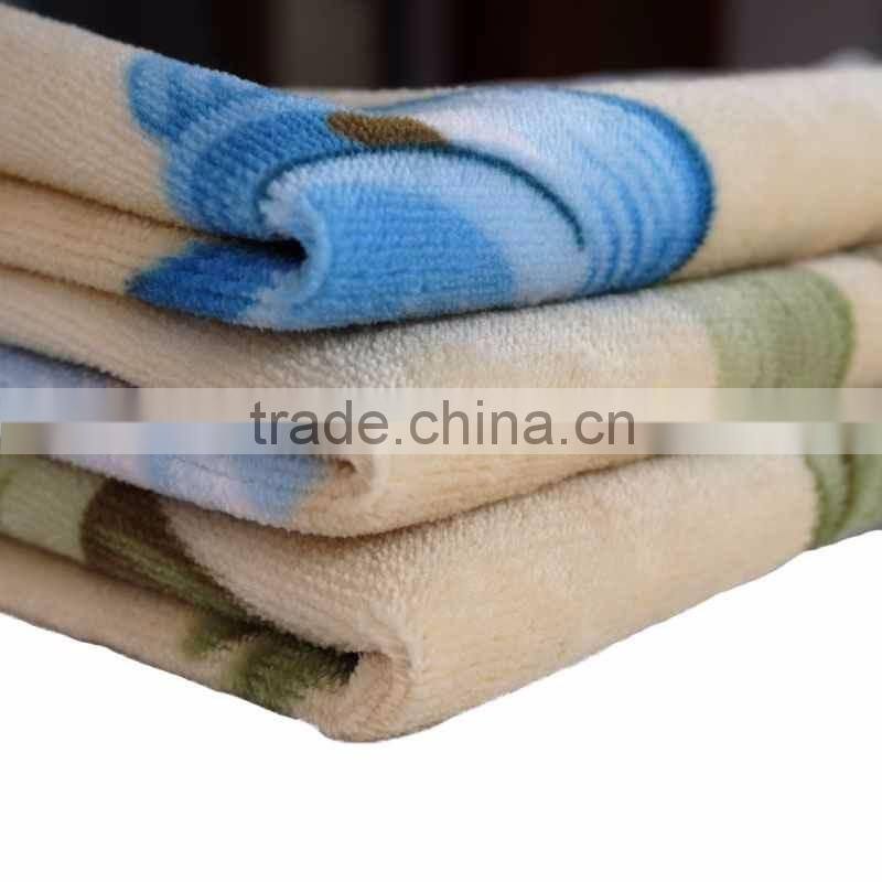 Textile Flower Print Waterproof Laminated Coral Fleece Fabric