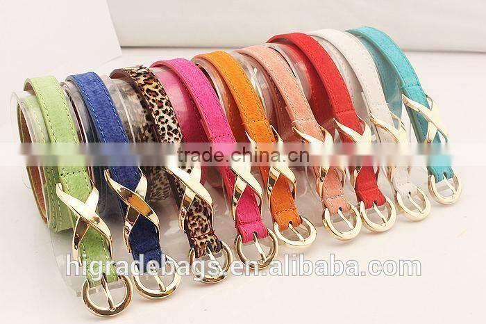 thin fashion leather belt wholesale