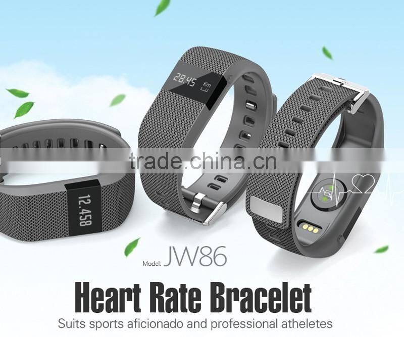 JW86 Smart Wristband with Heart Rate Monitor Fitness Tracker Bluetooth Smartband Smart Bracelet for Smart Phone