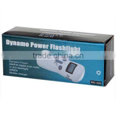portable led emergency dynamo flashligh