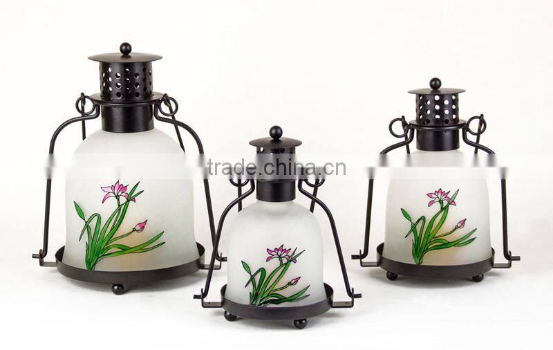 garden glass lamp bottle