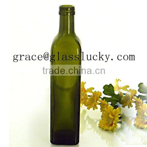 Wholesale 250ml dark green glass olive oil bottle