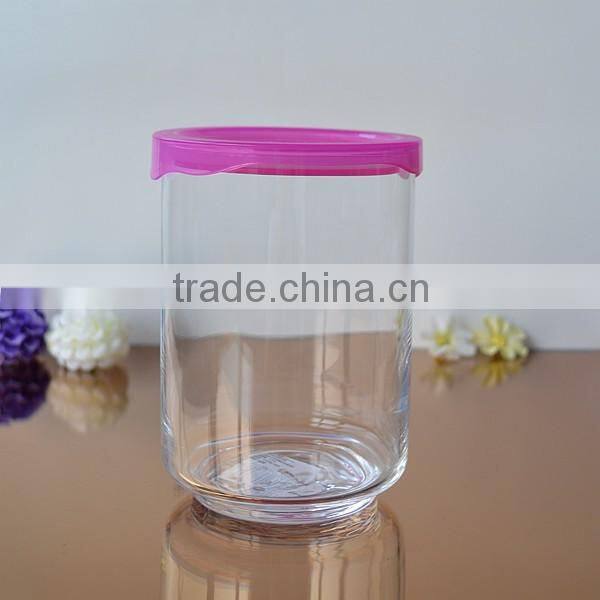 26oz Glass candle container with plastic lid
