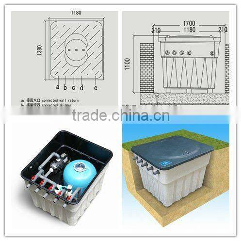 Factory industrial water treatment for swimming pool use with pool filter and water pump combo