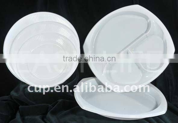 23X24cm square round white plastic fruit plate