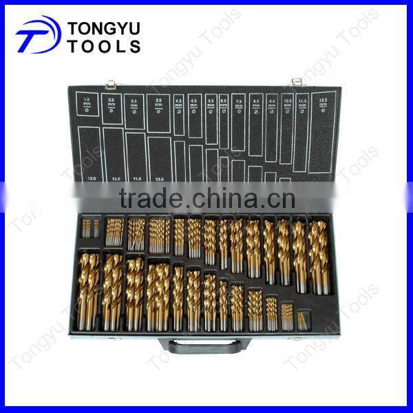 hss 230pcs drill bit set tin-coated