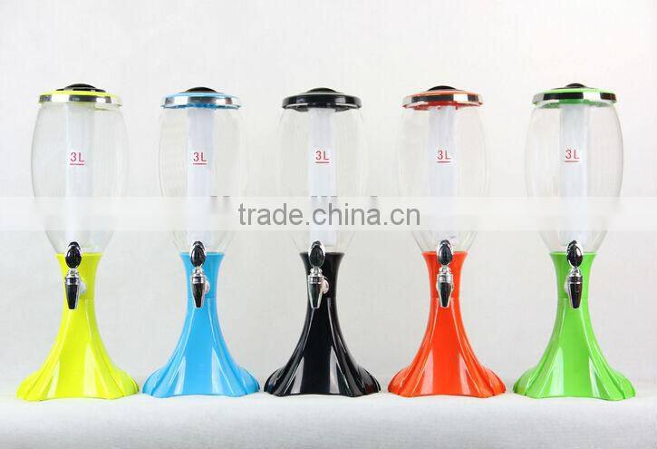 Promotional tabletop beer tower dispenser, ice tube beer dispenser
