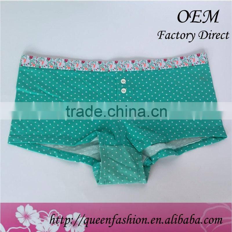 Mature Ladies Underwear Slim Bright Color Green Lingeries Superme Women Underwear of 100 Cotton