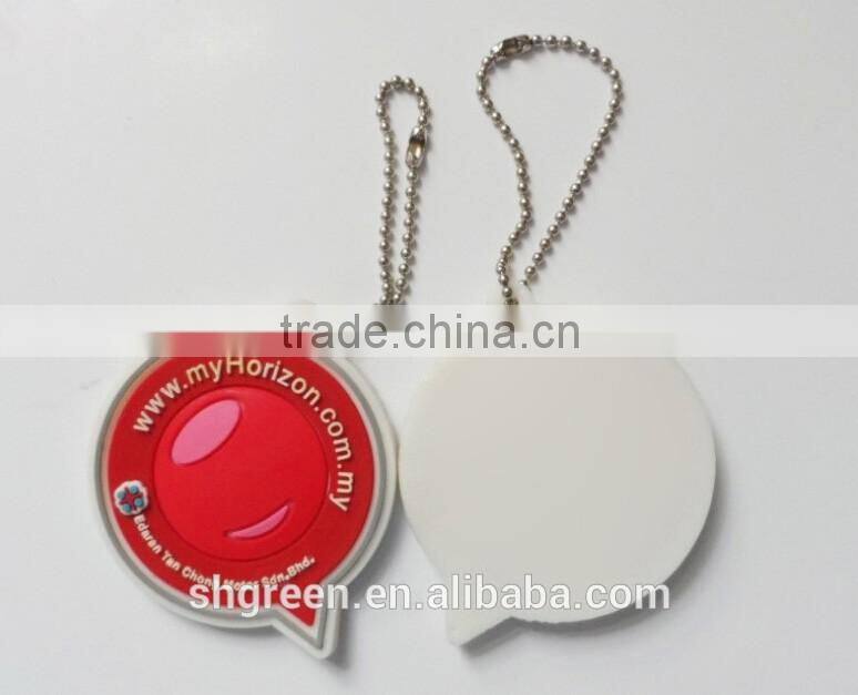 Lovely heart logo 2D rubber keychain